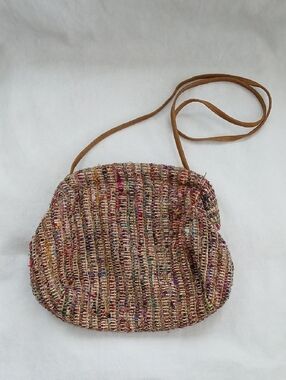 Vintage Daffodil Womens Woven Silk Purse Clutch Crossbody Boho